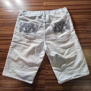 Avirex Denim Shorts Men 36 Light Wash Embroidered Back Pocket Y2K Streetwear